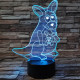 Kenguru mama kölykével 7 színű 3D led lámpa