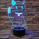 Kíváncsi cica 3D led lámpa