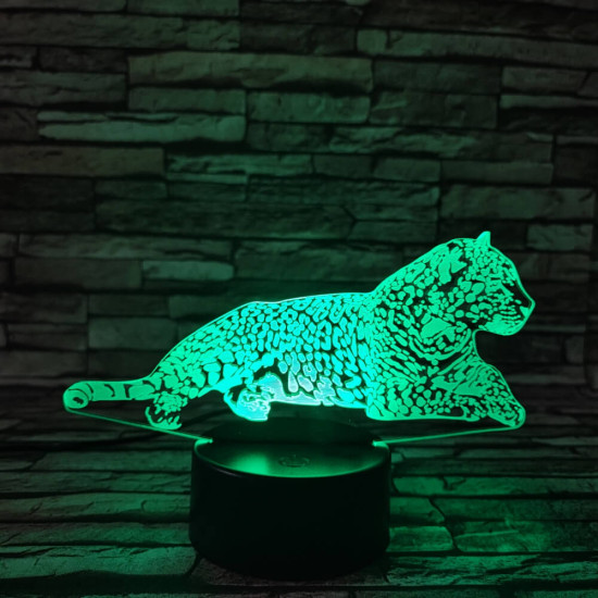 Leopárd 2 7 színű 3D led lámpa
