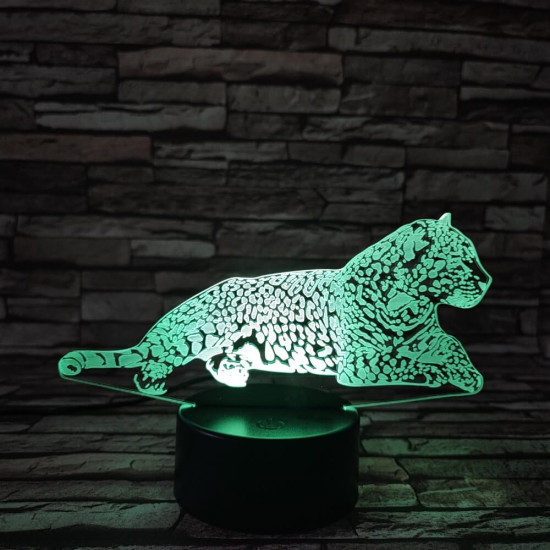 Leopárd 2 7 színű 3D led lámpa