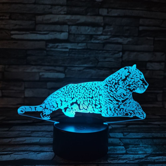 Leopárd 2 7 színű 3D led lámpa