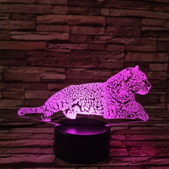 Leopárd 2 7 színű 3D led lámpa