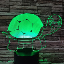 Teknős vidám 7 színű 3D led lámpa