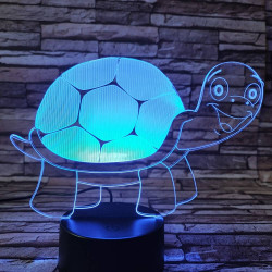 Teknős vidám 7 színű 3D led lámpa