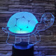 Teknős vidám 7 színű 3D led lámpa