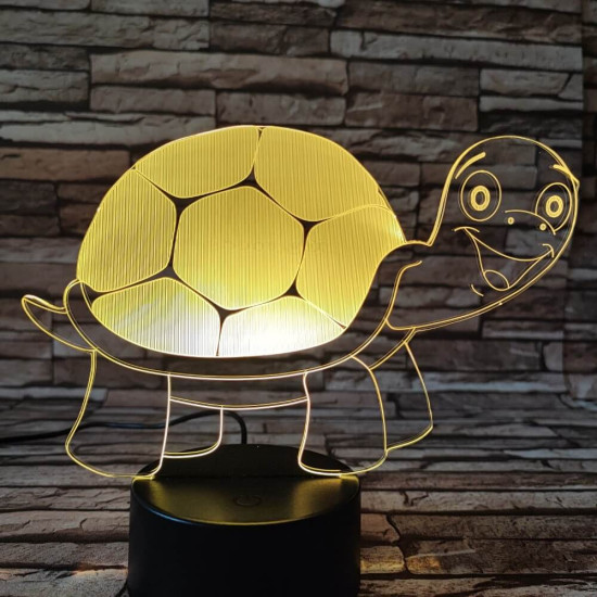 Teknős vidám 7 színű 3D led lámpa