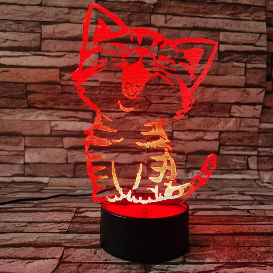 Cica énekel 3D led lámpa