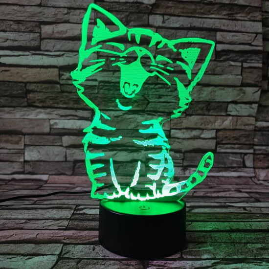 Cica énekel 3D led lámpa