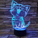 Cica énekel 3D led lámpa