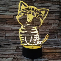 Cica énekel 3D led lámpa