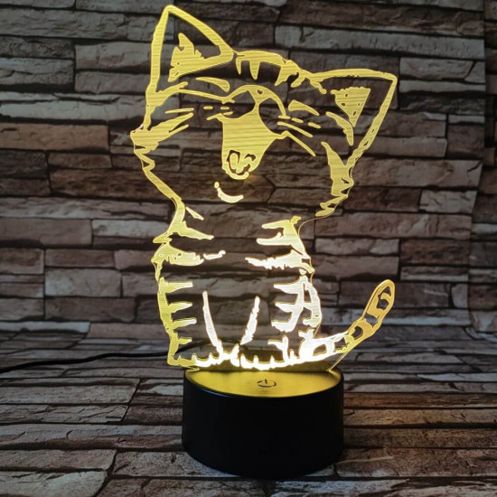 Cica énekel 3D led lámpa