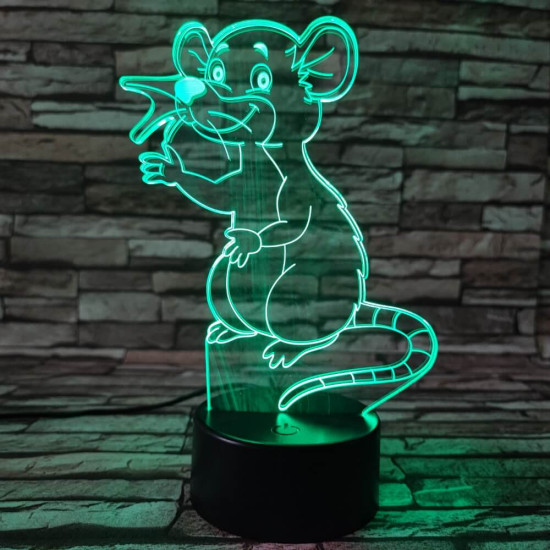 Egérke 3D led lámpa