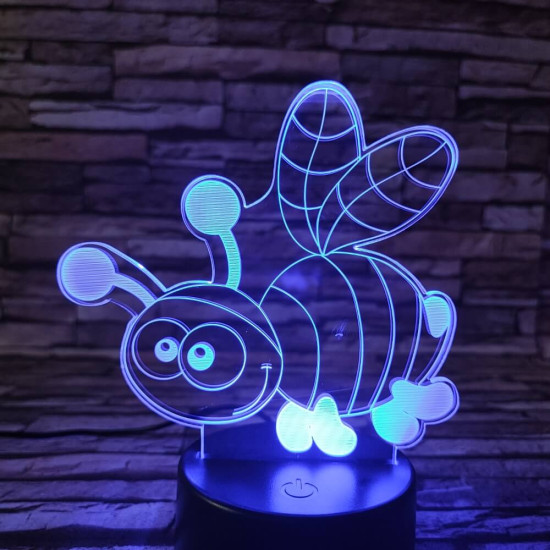 Méhecske 7 színű 3D led lámpa