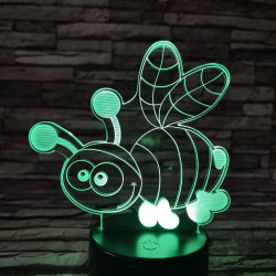 Méhecske 7 színű 3D led lámpa