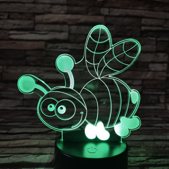 Méhecske 7 színű 3D led lámpa