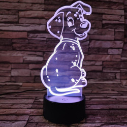 Dalmata kölyök 7színű 3D led lámpa