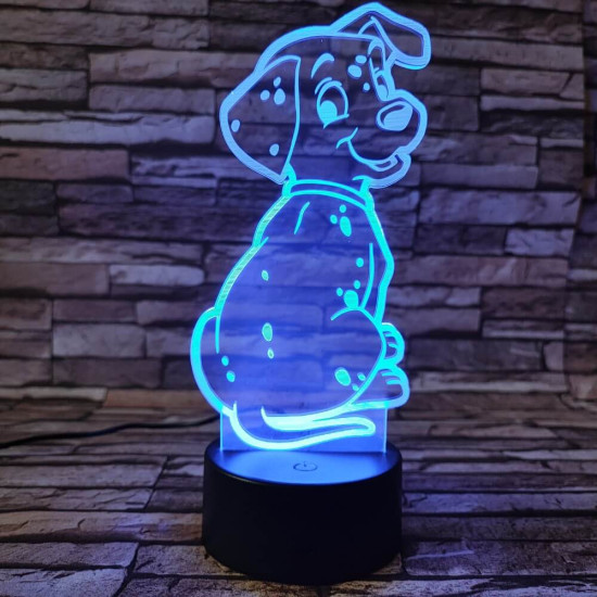 Dalmata kölyök 7színű 3D led lámpa