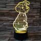 Dalmata kölyök 7színű 3D led lámpa