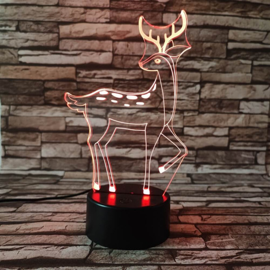 Őz  7 színű 3D led lámpa