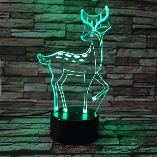 Őz  7 színű 3D led lámpa