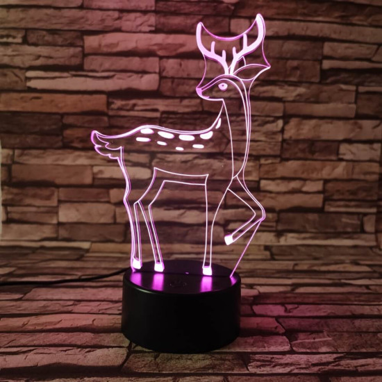 Őz  7 színű 3D led lámpa