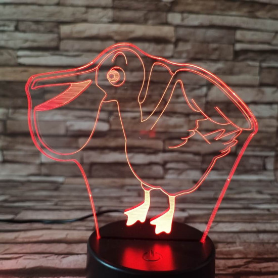Pelikán 7 színű 3D led lámpa