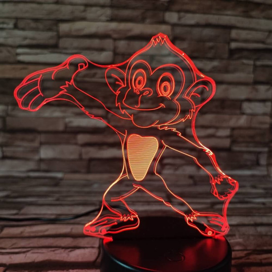 Majom táncol 7 színű 3D led lámpa