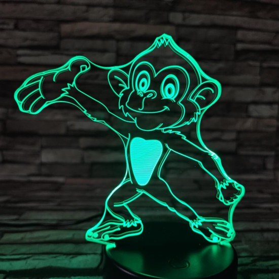 Majom táncol 7 színű 3D led lámpa