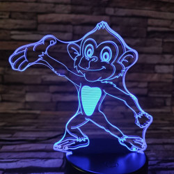 Majom táncol 7 színű 3D led lámpa