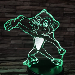 Majom táncol 7 színű 3D led lámpa