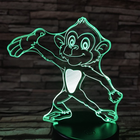 Majom táncol 7 színű 3D led lámpa