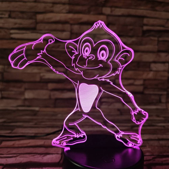 Majom táncol 7 színű 3D led lámpa