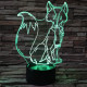 Sálas róka  7 színű 3D led lámpa
