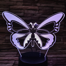Festői pillangó  7 színű 3D led lámpa