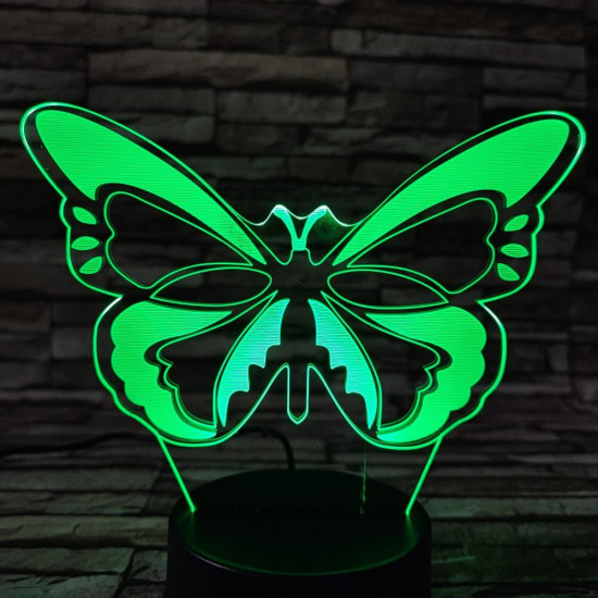 Festői pillangó  7 színű 3D led lámpa