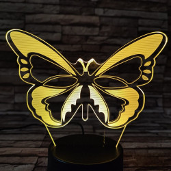 Festői pillangó  7 színű 3D led lámpa