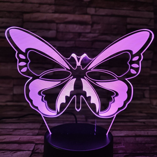 Festői pillangó  7 színű 3D led lámpa