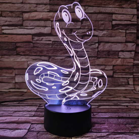 Kígyó pajti 7 színű 3D led lámpa