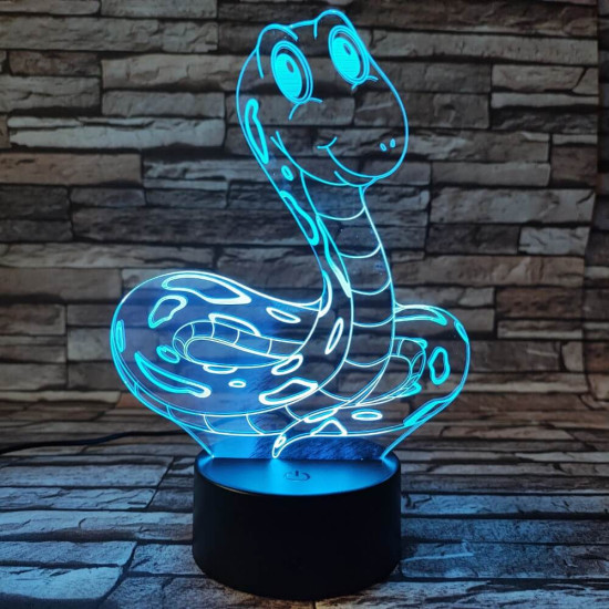 Kígyó pajti 7 színű 3D led lámpa