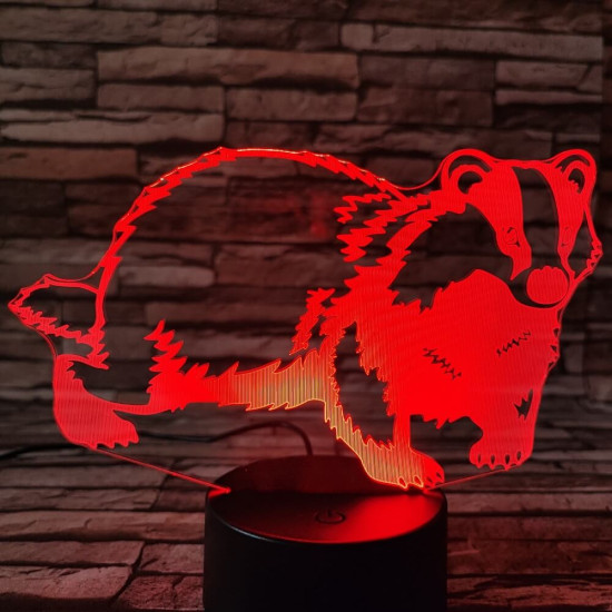 Borz 7 színű 3D led lámpa