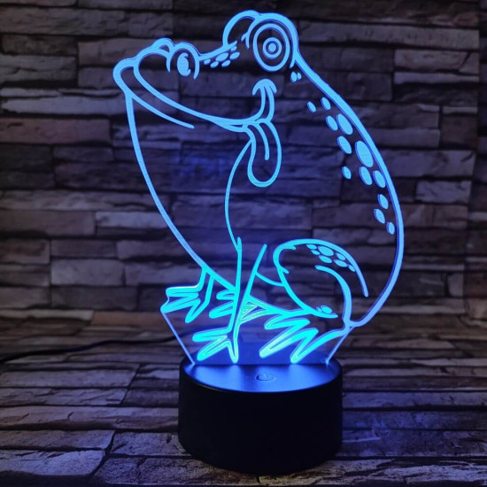 Béka 2 7 színű 3D led lámpa