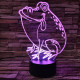 Béka 2 7 színű 3D led lámpa