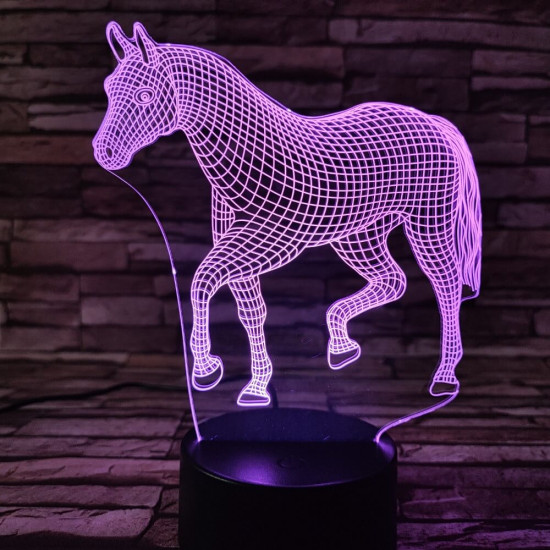 Póni 7 színű 3D led lámpa