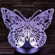 Pillangó 2 7 színű 3D led lámpa 