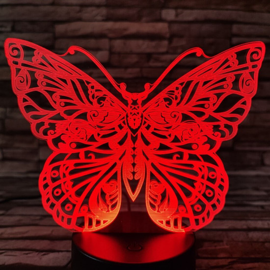 Pillangó 2 7 színű 3D led lámpa 