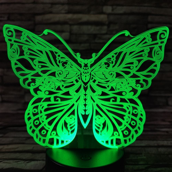Pillangó 2 7 színű 3D led lámpa 