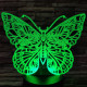 Pillangó 2 7 színű 3D led lámpa 
