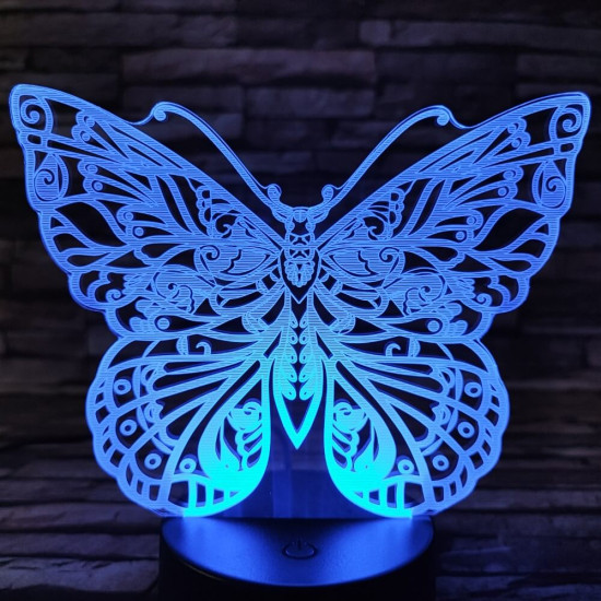 Pillangó 2 7 színű 3D led lámpa 