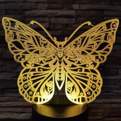 Pillangó 2 7 színű 3D led lámpa 