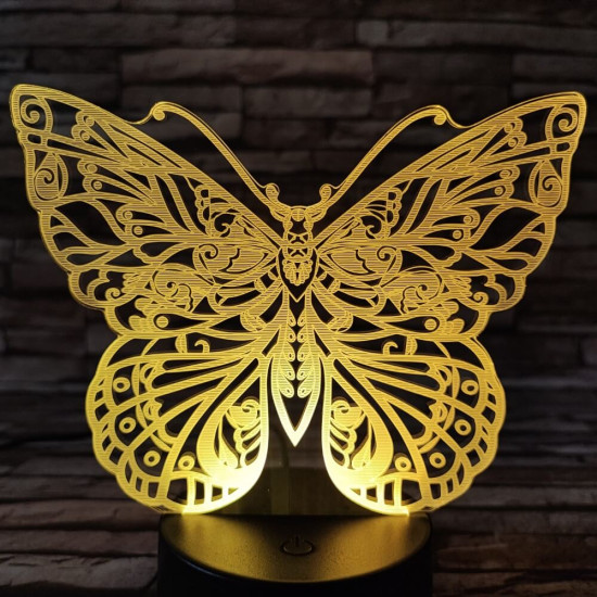 Pillangó 2 7 színű 3D led lámpa 